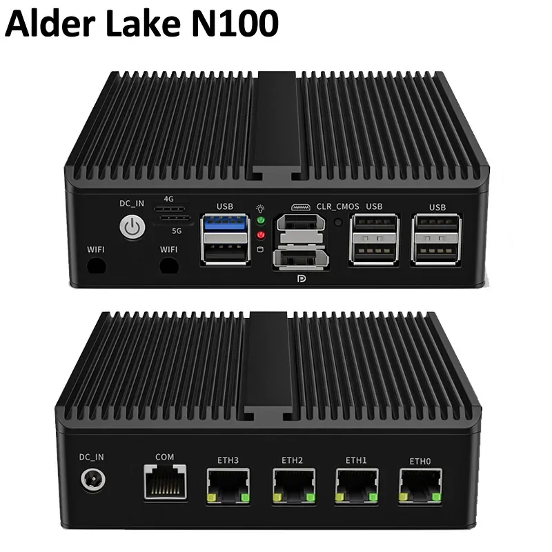  ˴ ũ N100 Ʈ  Ҹ ̴ PC, ȭ  ESXI AES-NI, 4x  i226, 2.5G LAN, HD DP, pfSense 4G, 5G